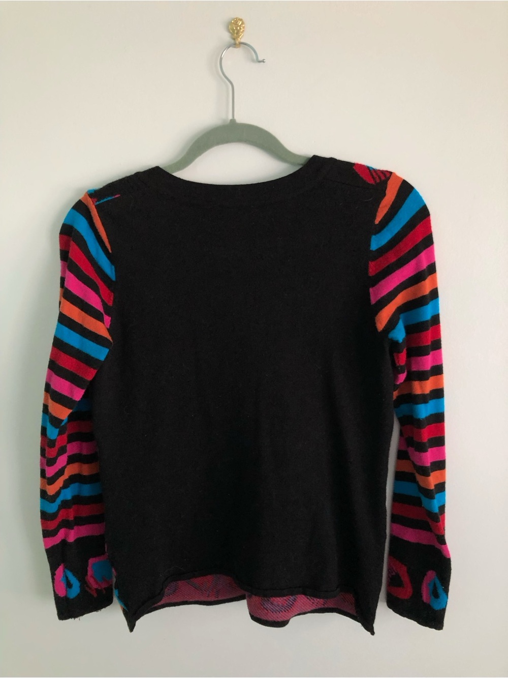 Y2K Abstract Art Teacher Mixed Print Button-Up Cardigan Sweater Size S - Picture 7 of 15